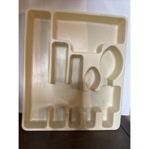 Vintage Rubbermaid Almond 2922 Utensil Silverware Tray Drawer Organizer